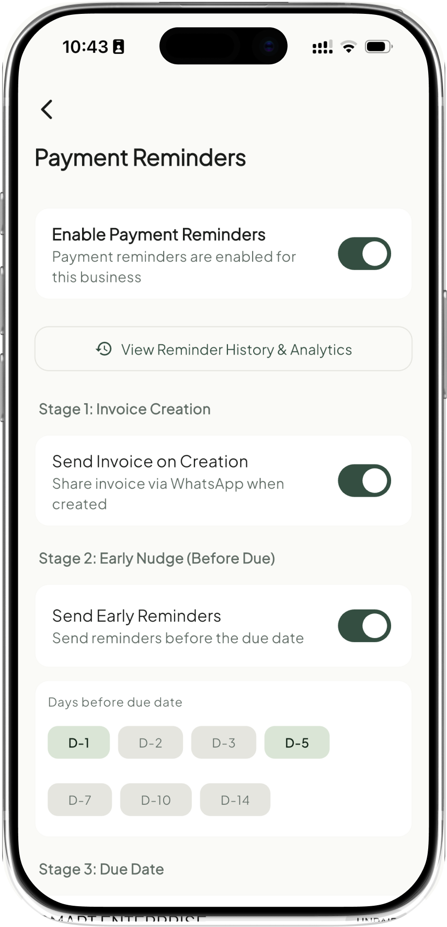 takkada app payment reminders screen